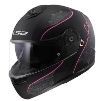 LS2 STROBE 2 LUX MAT SİYAH-PEMBE KASK LS2 STROBE 2 LUX MAT SİYAH-PEMBE KASK